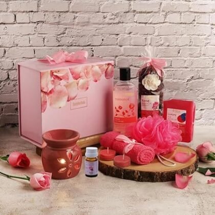 BodyHerbals Rose Bath and Body Care Gift Set for Women and Men